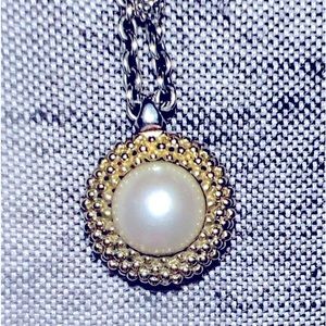 Lagos 18K 925/750 Pearl Necklace Double Sided SS YOU ACTUALLY GET 2 IN ONE